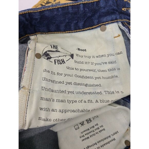 New Norman Russell Selvage Denim Jeans Mens 29x34 Boot Cut Blue Pants Wash #2 - Picture 8 of 8